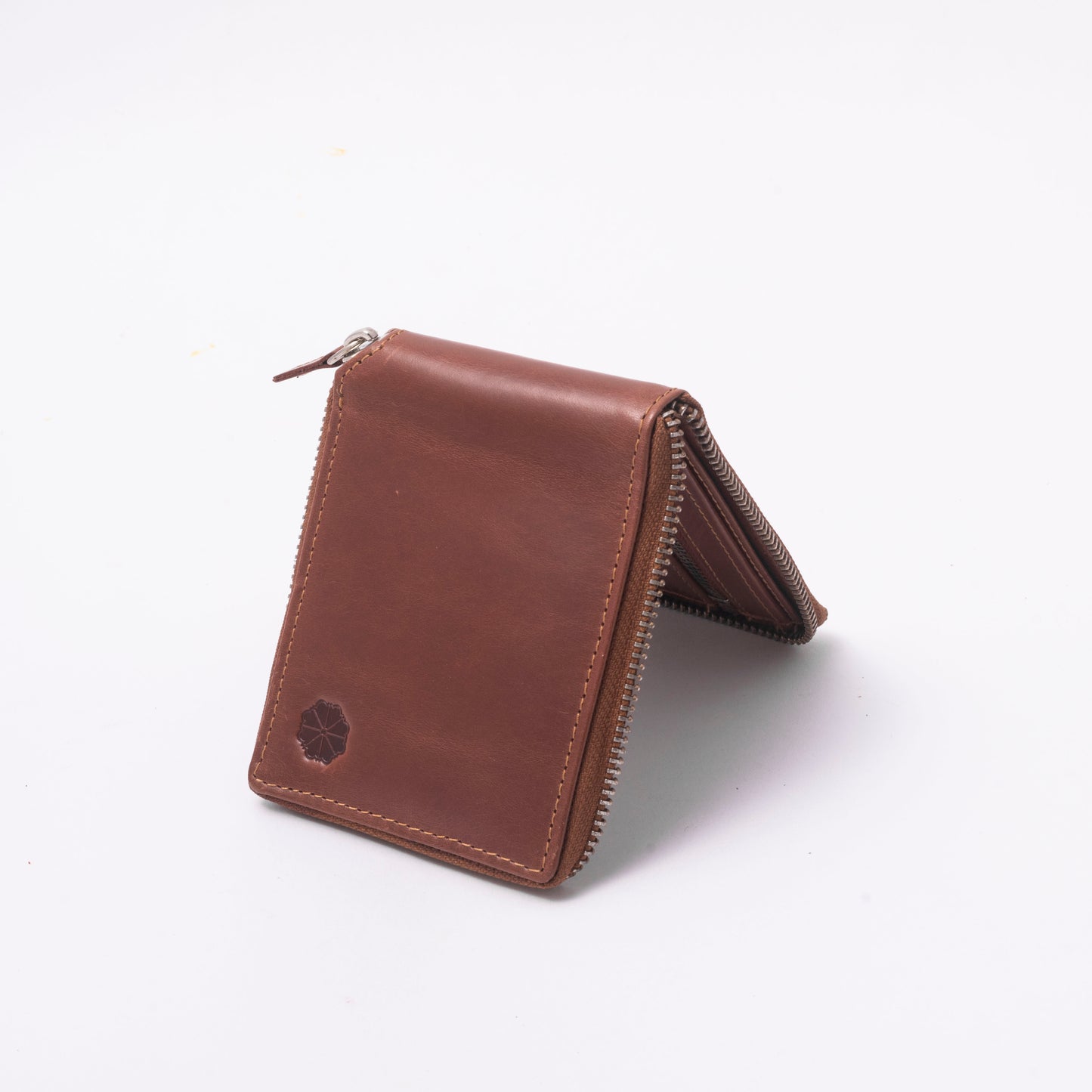 Cordobano Men's RFID Zip Around Wallet - Compact Bifold with 3 Card Slots and Coin Pouch - Genuine Leather